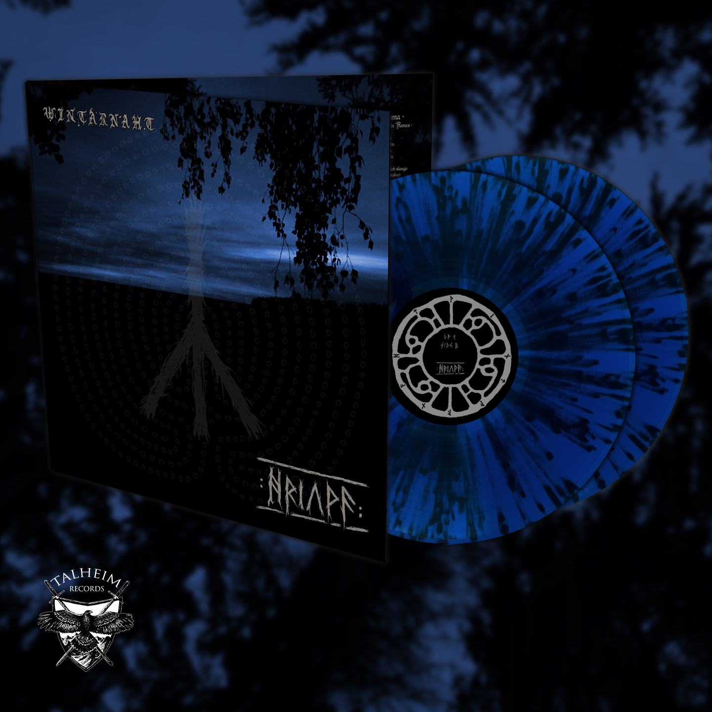 Wintarnaht - Hriuwa DLP Gatefold (Blau mit schwarzen Spritzer)