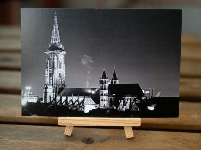 Ansichtskarte  Freiburger Münster bei Nacht Motiv